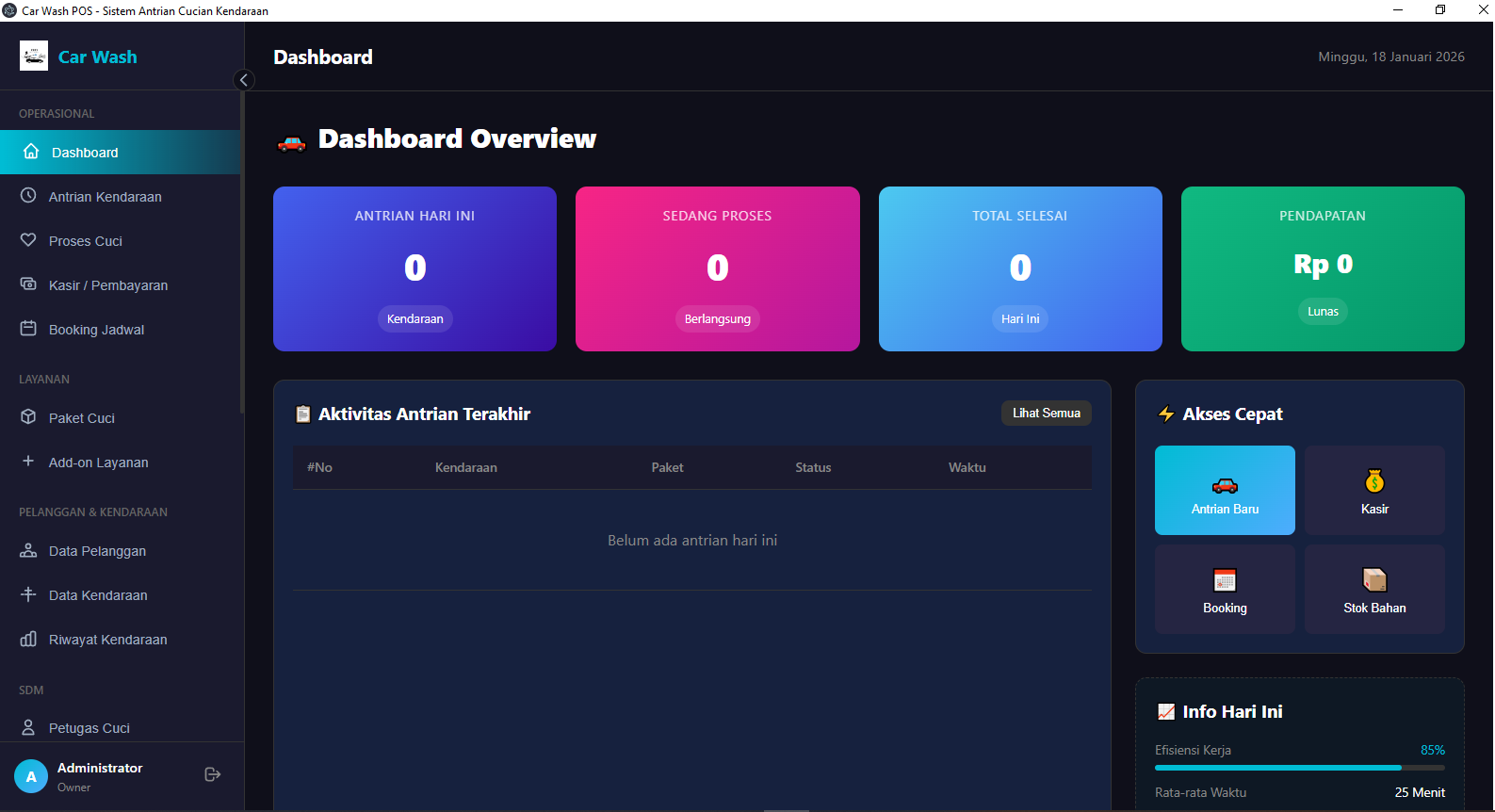 Car Wash POS - Manajemen Cuci Kendaraan